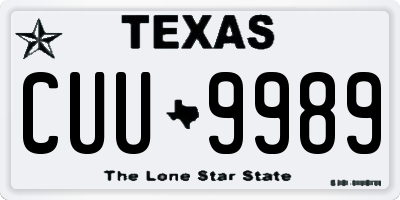TX license plate CUU9989