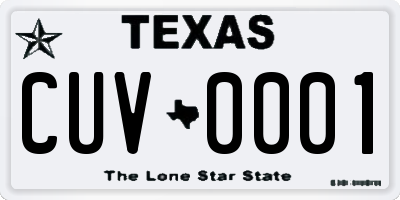 TX license plate CUV0001