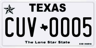 TX license plate CUV0005