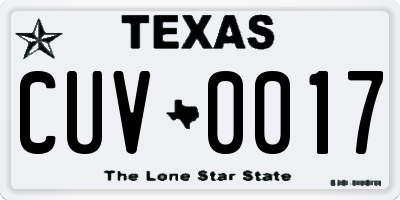 TX license plate CUV0017