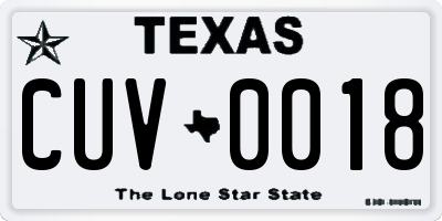 TX license plate CUV0018