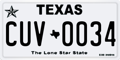 TX license plate CUV0034