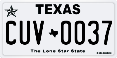 TX license plate CUV0037