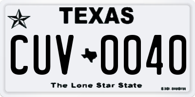 TX license plate CUV0040