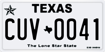 TX license plate CUV0041