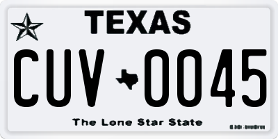 TX license plate CUV0045