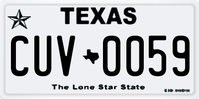 TX license plate CUV0059