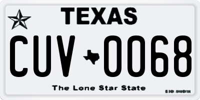 TX license plate CUV0068