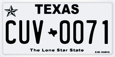 TX license plate CUV0071