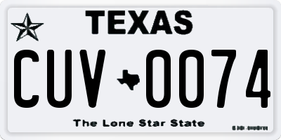 TX license plate CUV0074