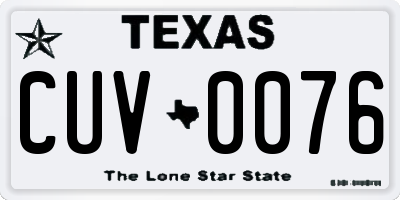 TX license plate CUV0076