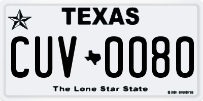 TX license plate CUV0080