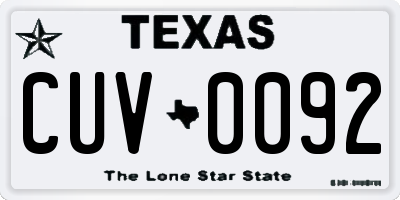 TX license plate CUV0092