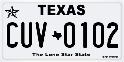 TX license plate CUV0102