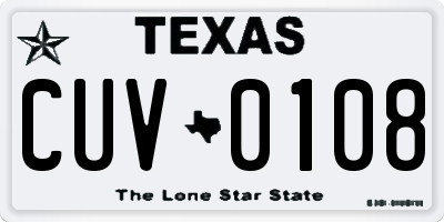 TX license plate CUV0108