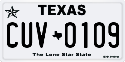 TX license plate CUV0109