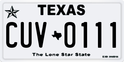 TX license plate CUV0111