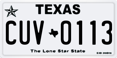 TX license plate CUV0113