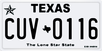 TX license plate CUV0116