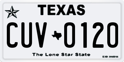 TX license plate CUV0120