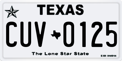 TX license plate CUV0125