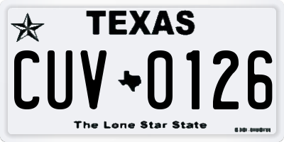 TX license plate CUV0126