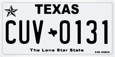 TX license plate CUV0131