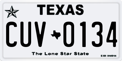 TX license plate CUV0134