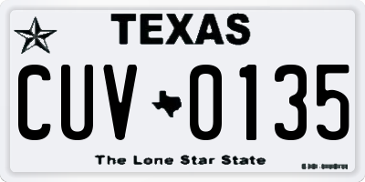 TX license plate CUV0135