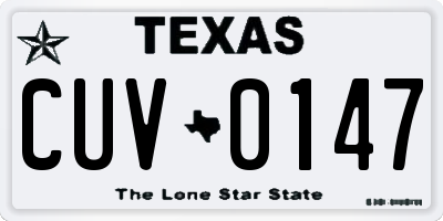 TX license plate CUV0147