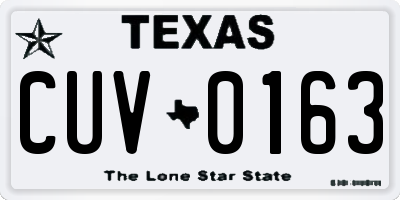 TX license plate CUV0163