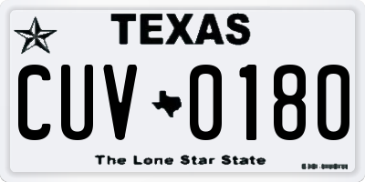 TX license plate CUV0180