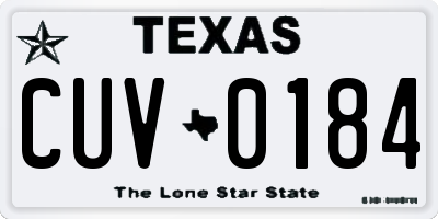 TX license plate CUV0184