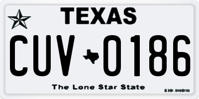 TX license plate CUV0186