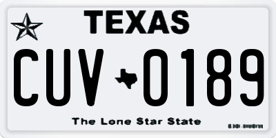 TX license plate CUV0189