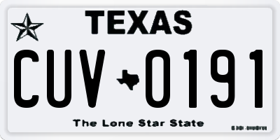 TX license plate CUV0191