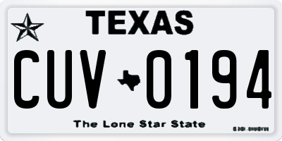 TX license plate CUV0194