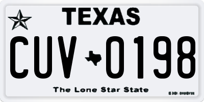 TX license plate CUV0198