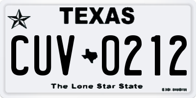 TX license plate CUV0212