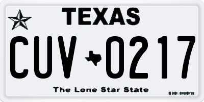 TX license plate CUV0217