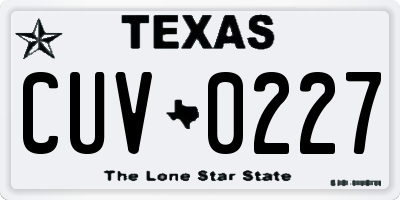 TX license plate CUV0227