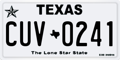 TX license plate CUV0241