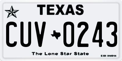 TX license plate CUV0243