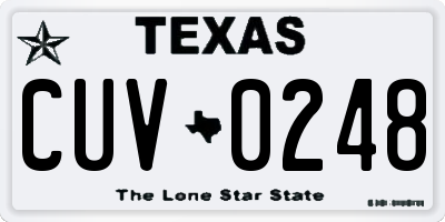 TX license plate CUV0248