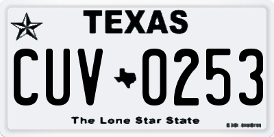 TX license plate CUV0253