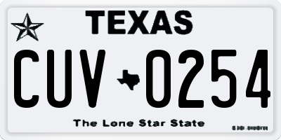 TX license plate CUV0254