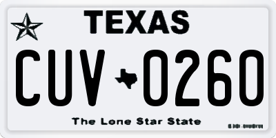 TX license plate CUV0260