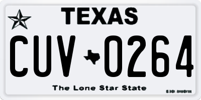 TX license plate CUV0264