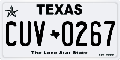TX license plate CUV0267