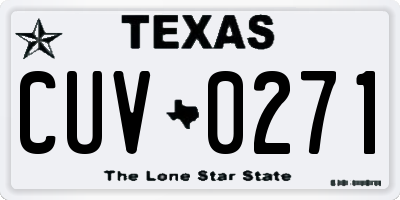 TX license plate CUV0271